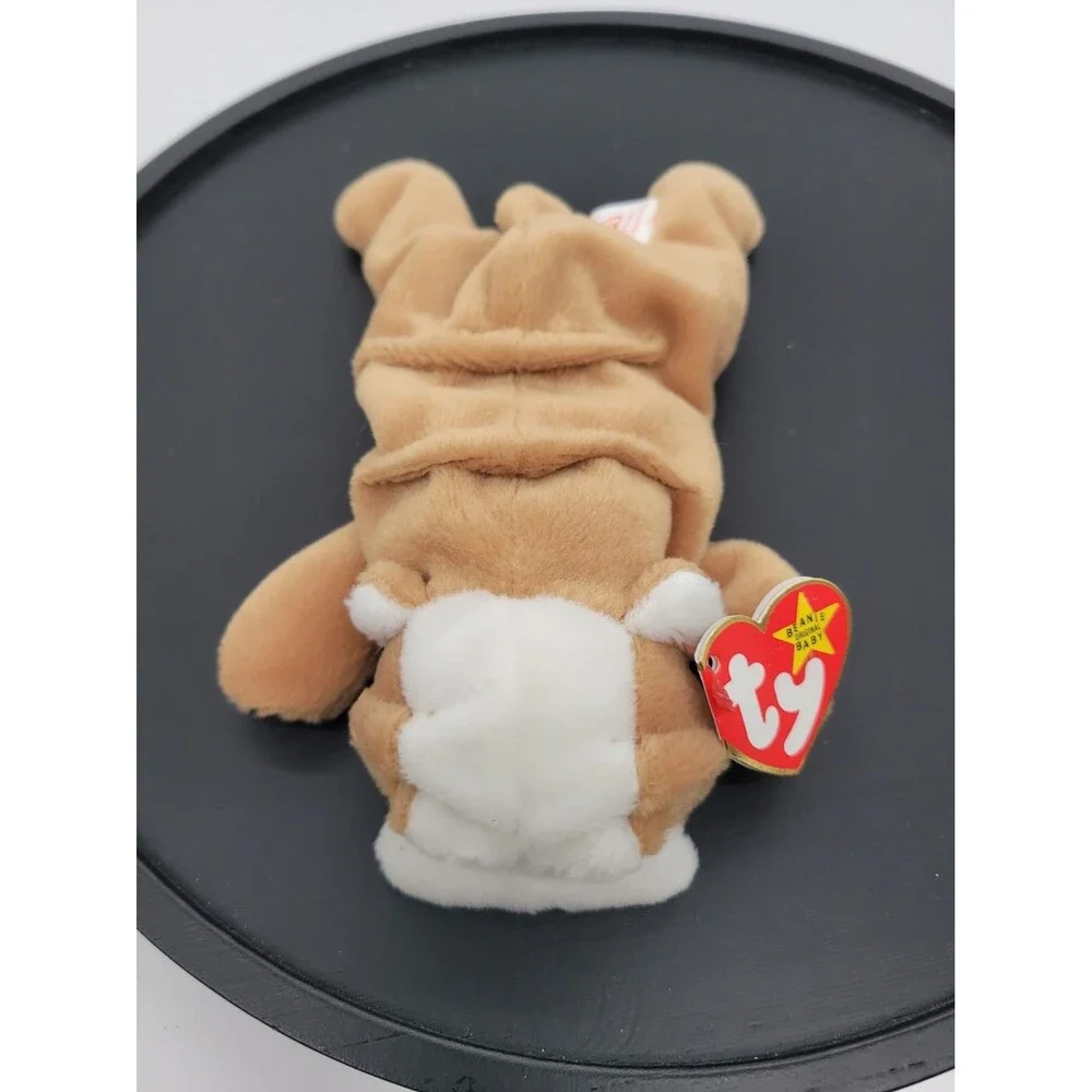 1996 Ty Beanie Baby WRINKLES the Bull Dog 8 Inch NEW Plush Stuffed Animal Toy